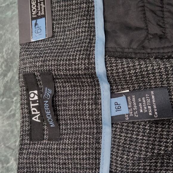 Apt. 9 Dress Pants Womens Size 16P Modern Fit Straight Leg Career Gray New NWT - Picture 8 of 15